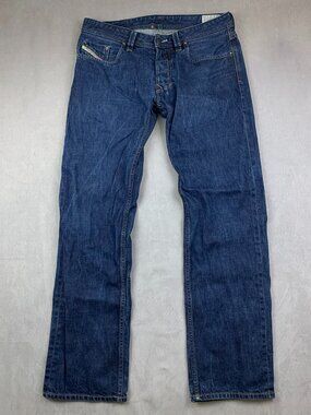 Diesel Mens Pants 33 Blue Jeans Turbo Larkee Regular Straight Rigid Denim 33x32